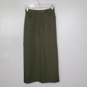 Christopher & Banks Green Long Modest Casual Skirt With Pockets Size 4